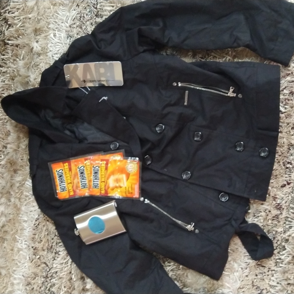 New Black Made in Italy Bomber Karl Mommoo Jacket Fits USA 41-44 Chest+Bonuses